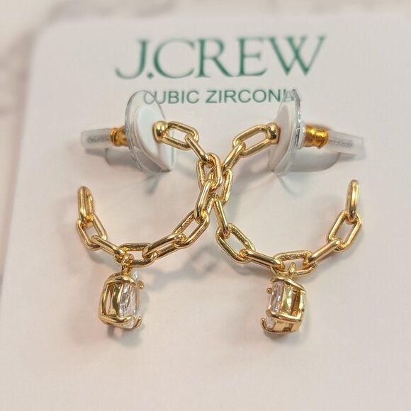 J.Crew Chainlink Hoop Earrings with Crystals - Picture 7 of 7